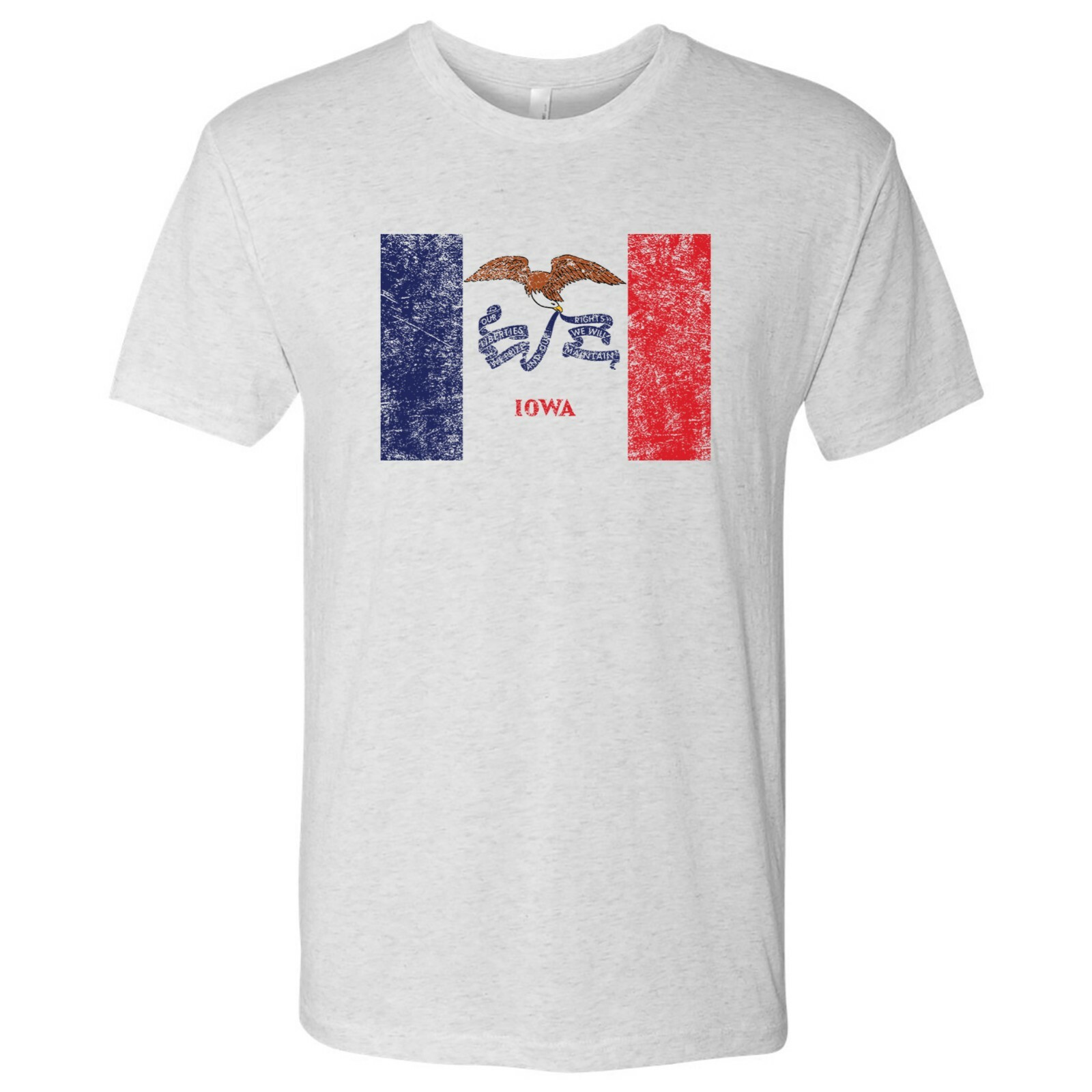 Iowa Flag State Pride – Hometown Sports Team Triblend T-Shirt – Heather White