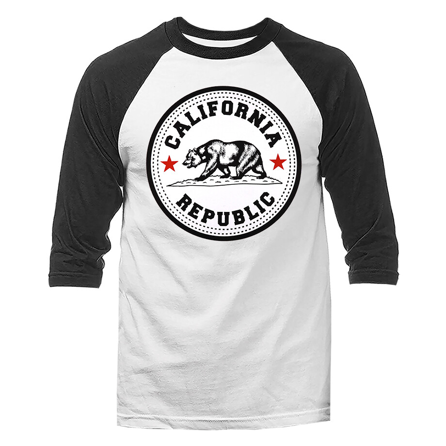 The Golden State California Republic Cali Bear Graphic 3/4 Sleeve Raglan