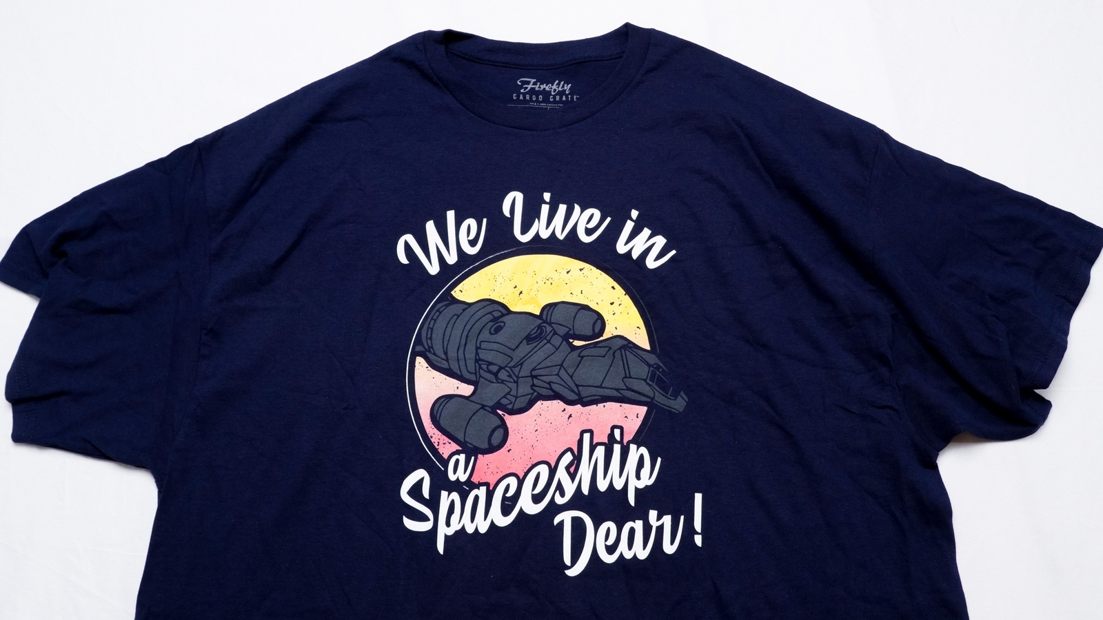 Loot Crate Unisex Adult&rsquo;s Firefly Zoe Spaceship Quote T-Shirt EJ1 Navy Size 2XL