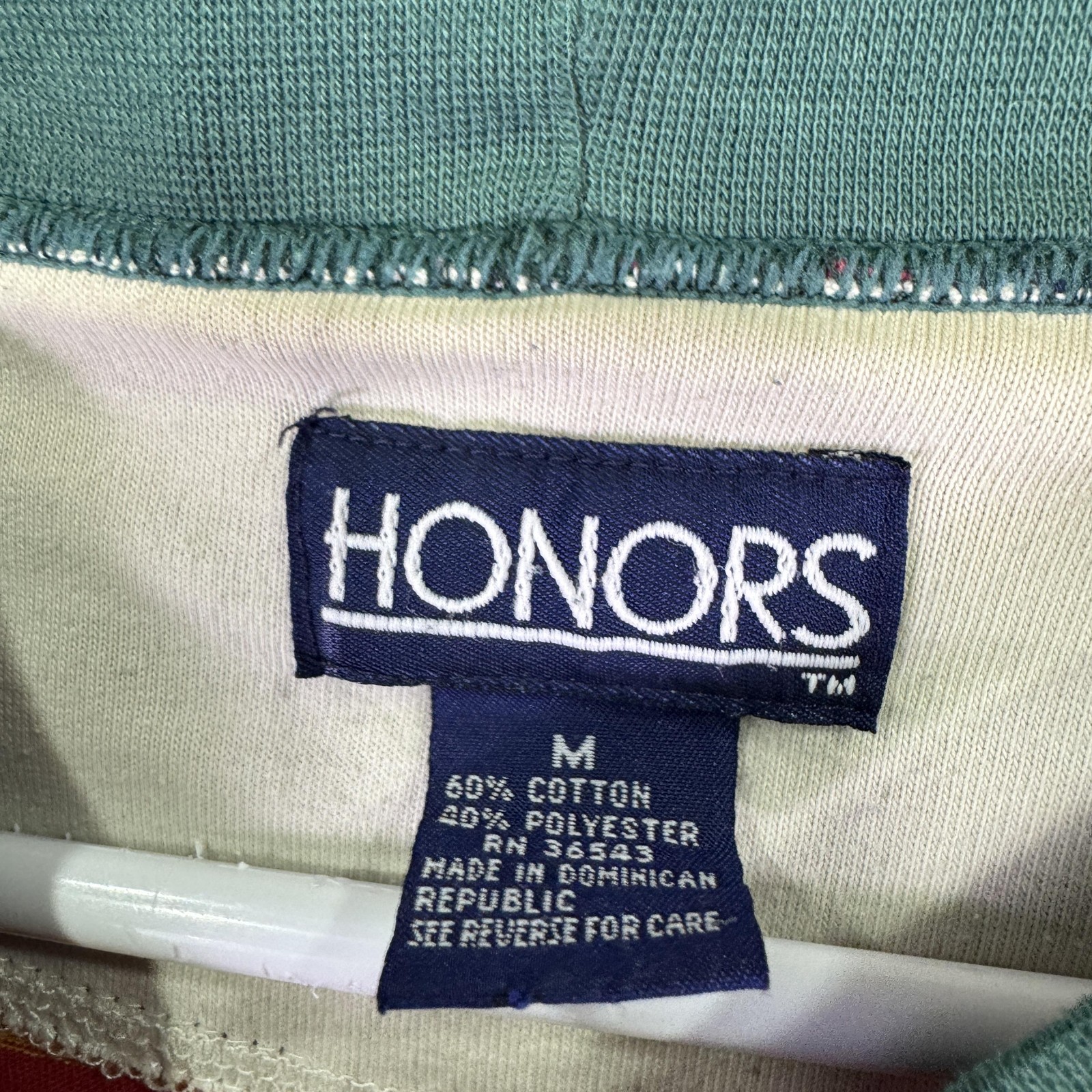 Honors Shirt Mens Medium Red Striped Long Sleeve Crew Neck Tee Casual Basic