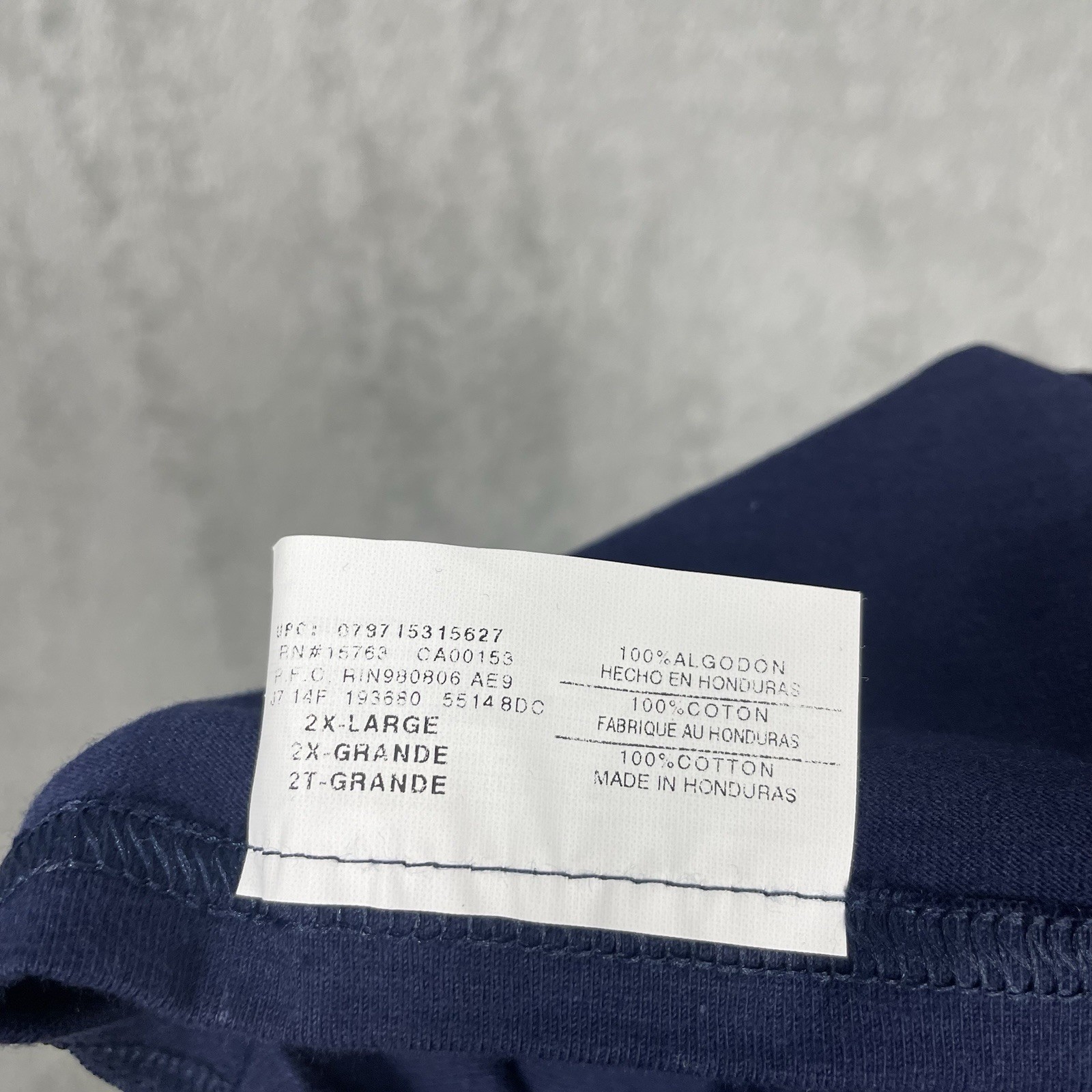 Hanes Henley Shirt Beefy Mens Size 2XL Blue 3 button Long Sleeve Cotton NWT