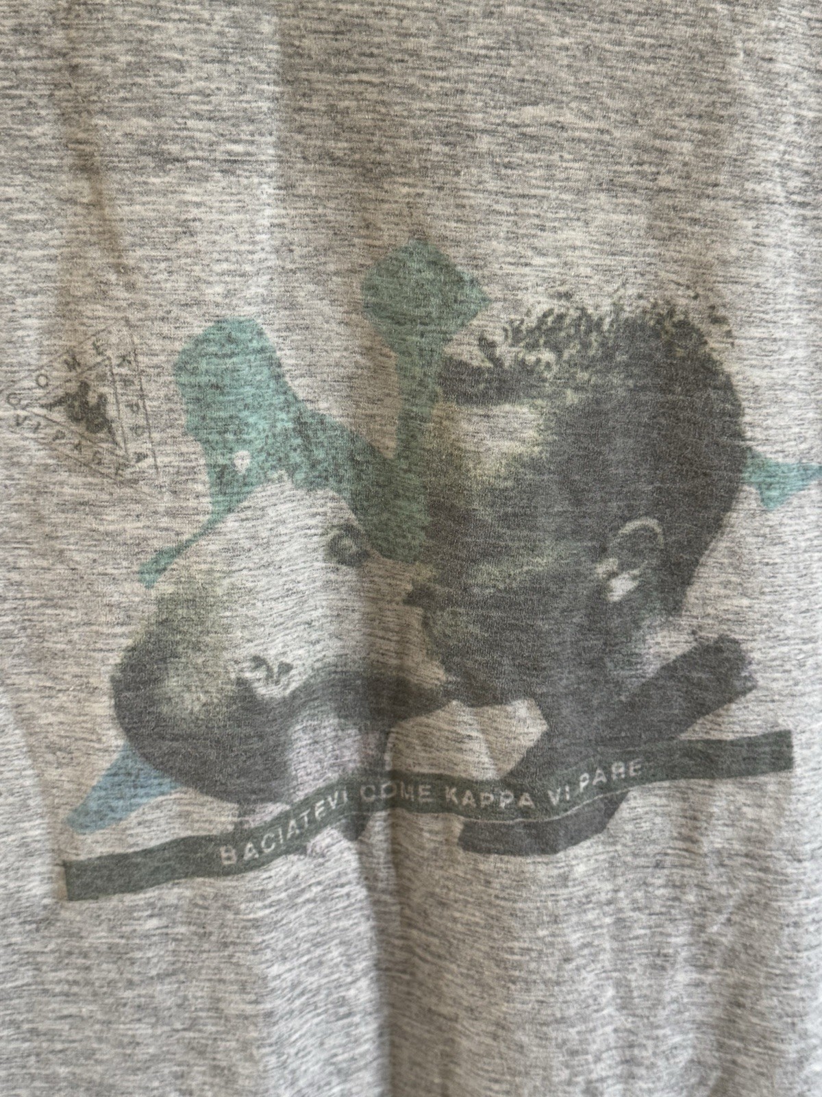 Vintage 90s Italian Kappa T Shirt Kiss Grey XL