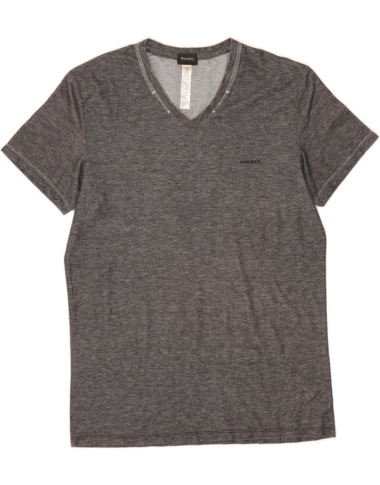 DIESEL Mens Extra Slim T-Shirt Top XL Grey Flecked Polyester DJ04