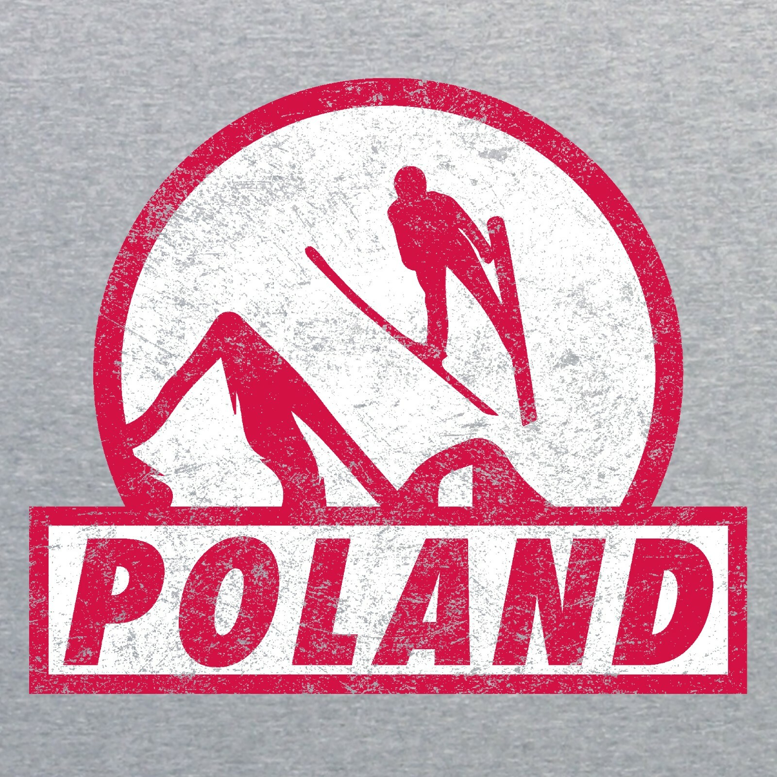 Ski Jumping Poland – Winter Sports Long Sleeve T-Shirt – Sport Grey