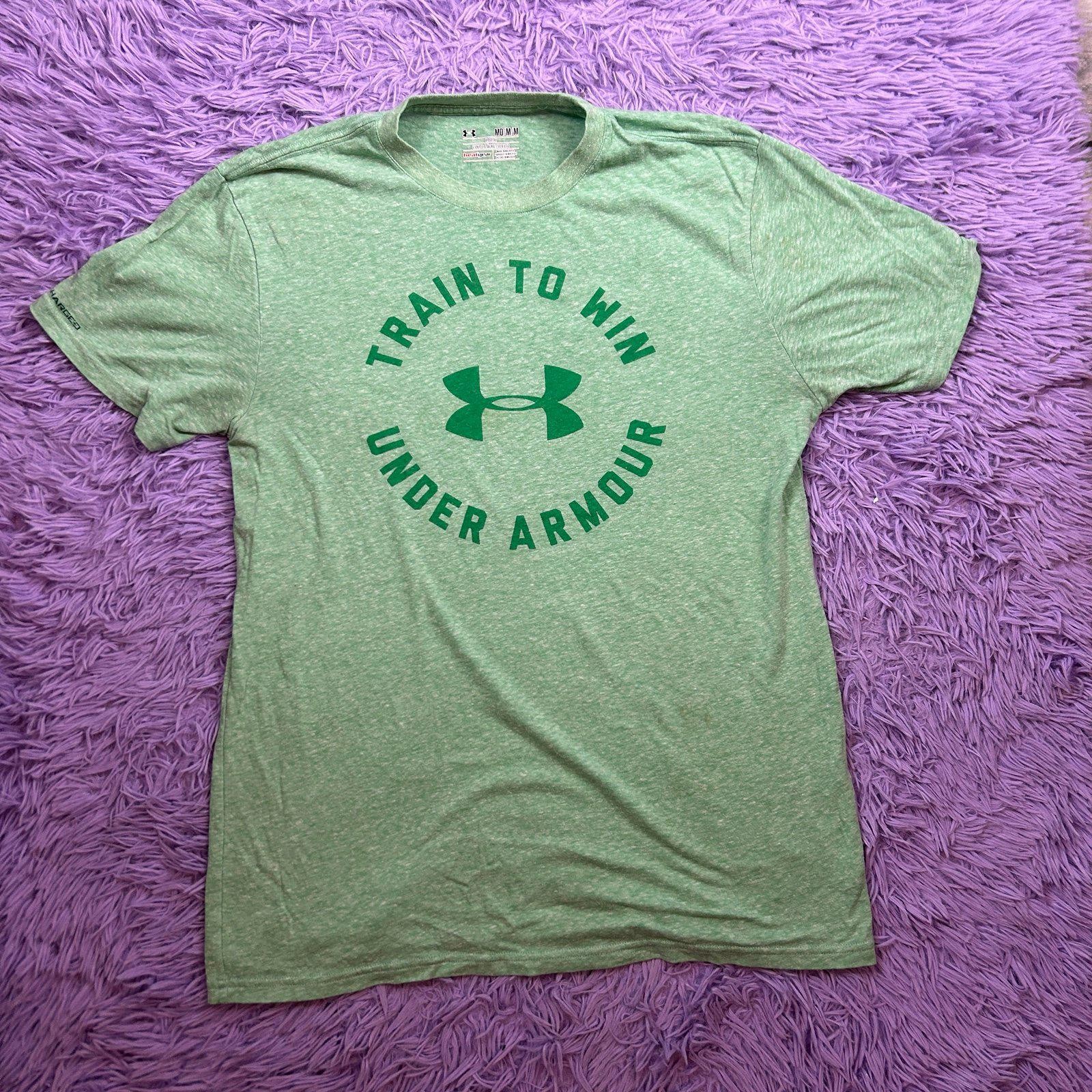 Under Armour Train To Win Men&rsquo;s Green Graphic T-Shirt Size Med Athletic Gym Tee