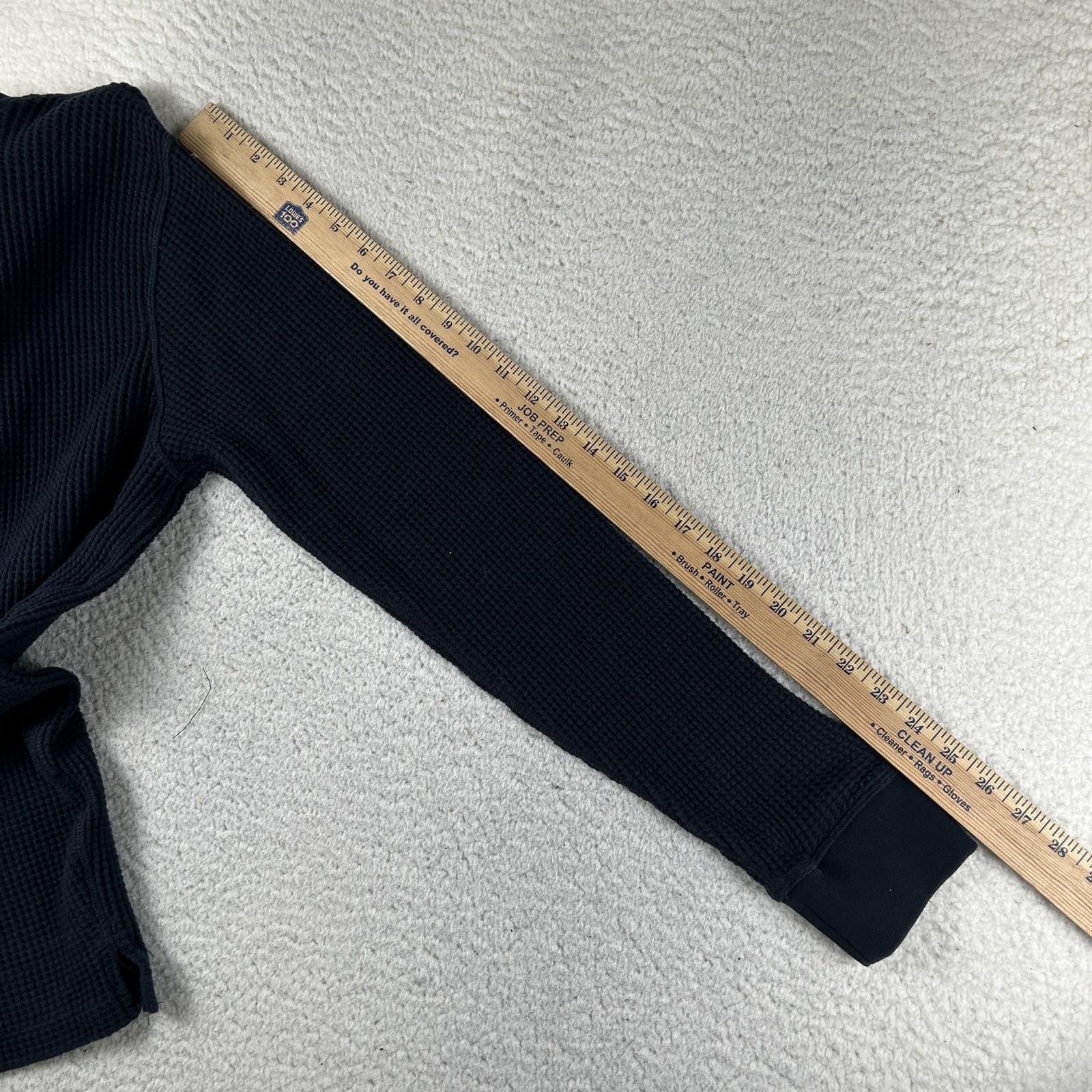 Flint And Tinder Shirt Mens Large Waffle Thermal Henley Long Sleeve Navy Blue