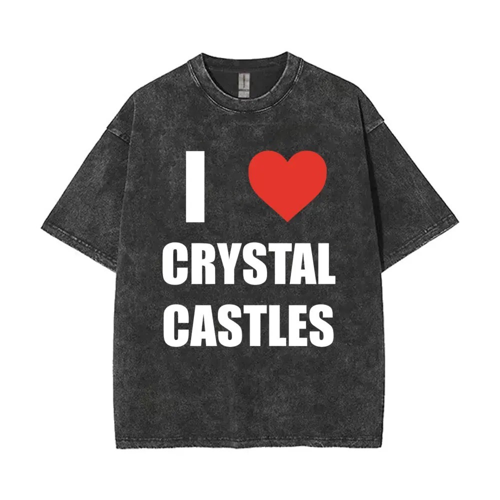 Crystal Castles T-Shirts Graphic Print Washed 100% Cotton Tees
