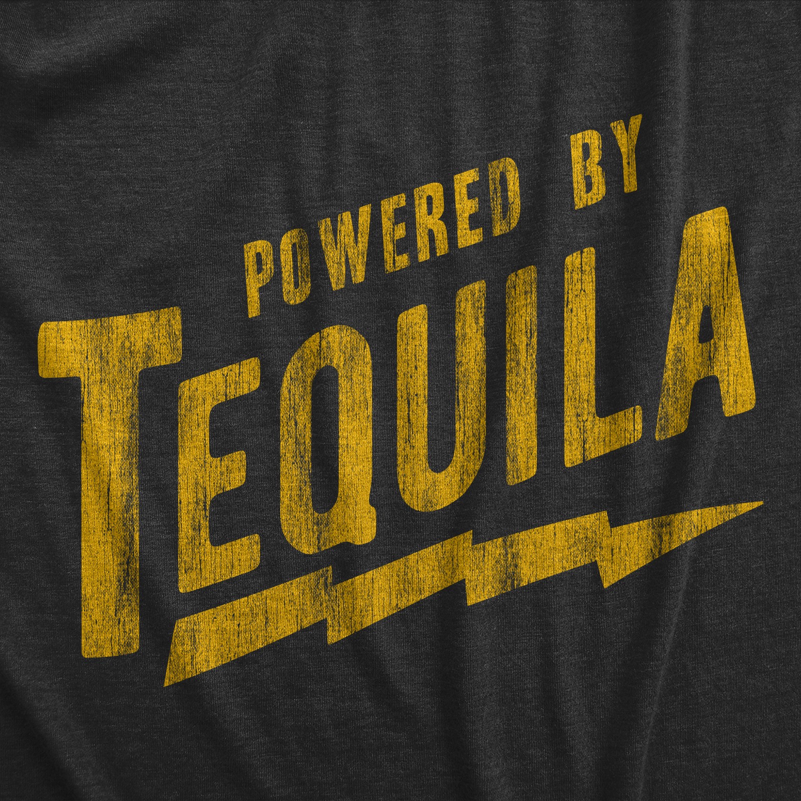 Mens Powered By Tequila T Shirt Funny Liquor Lovers Drinking Tee for Guys