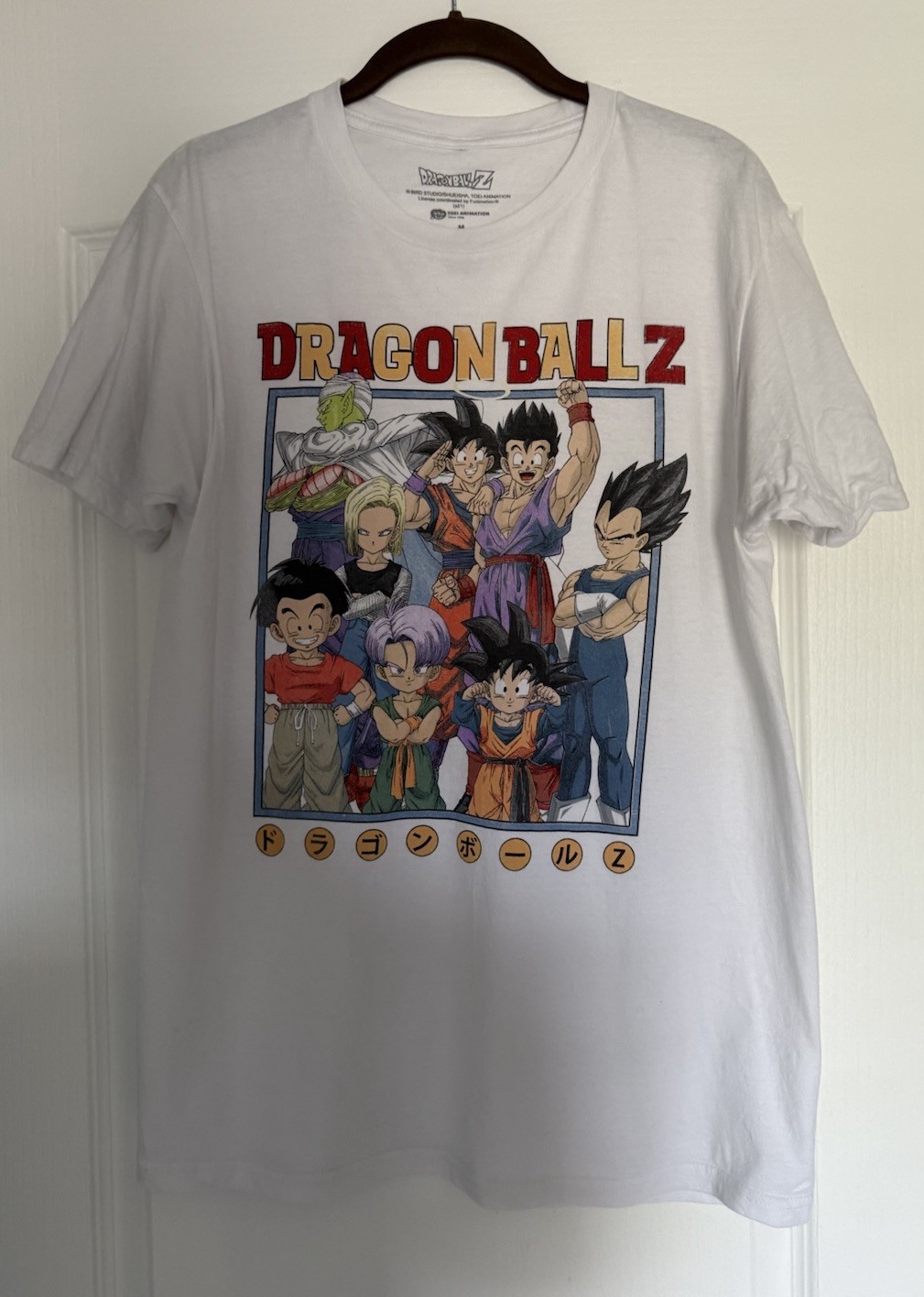 Dragon Ball Z Print White Crew Neck T-Shirt Men’s M