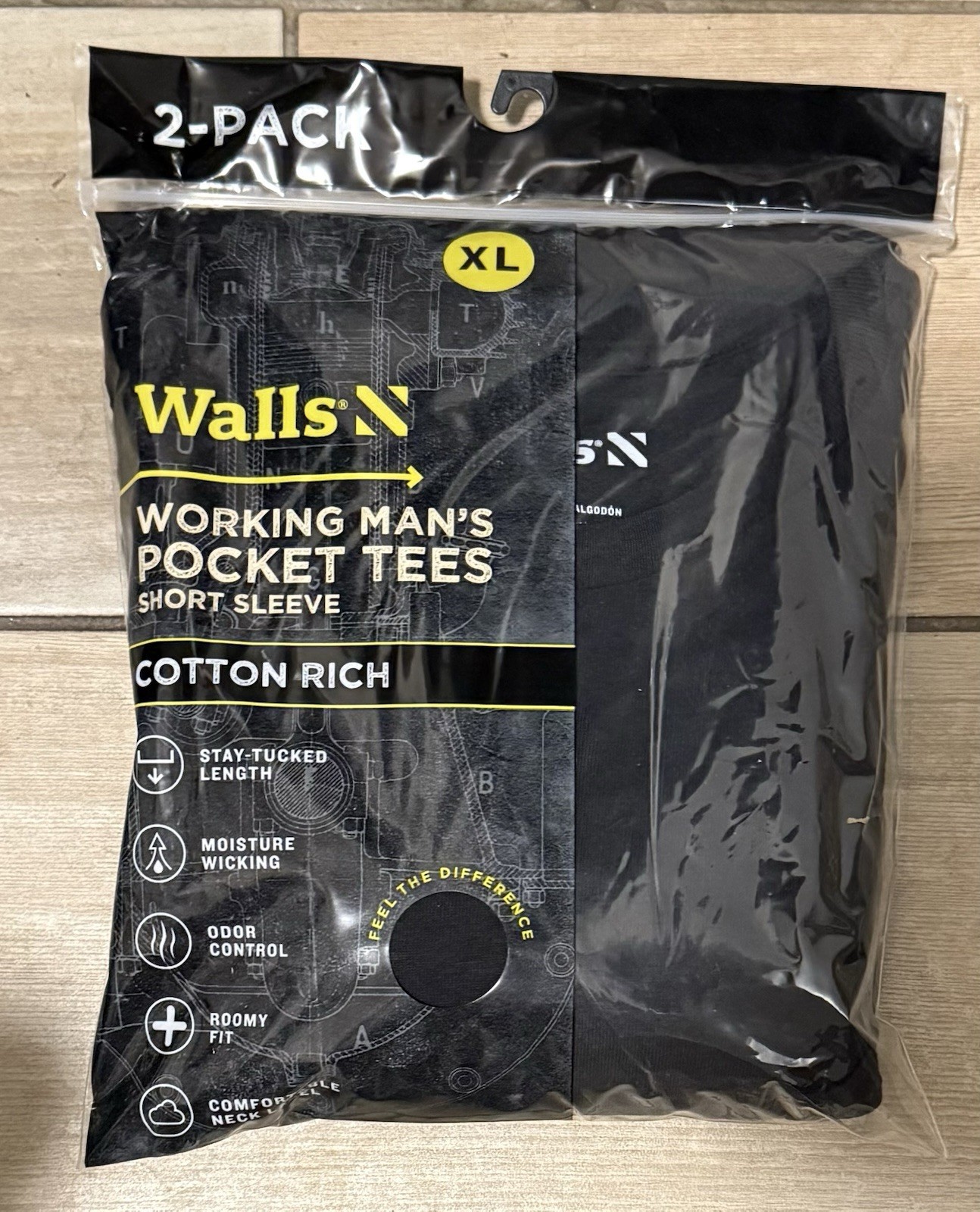 NEW~Walls Short Sleeve Working Man&rsquo;s Pocket Tees (2-Pack)~ XL Hi-Vis Green
