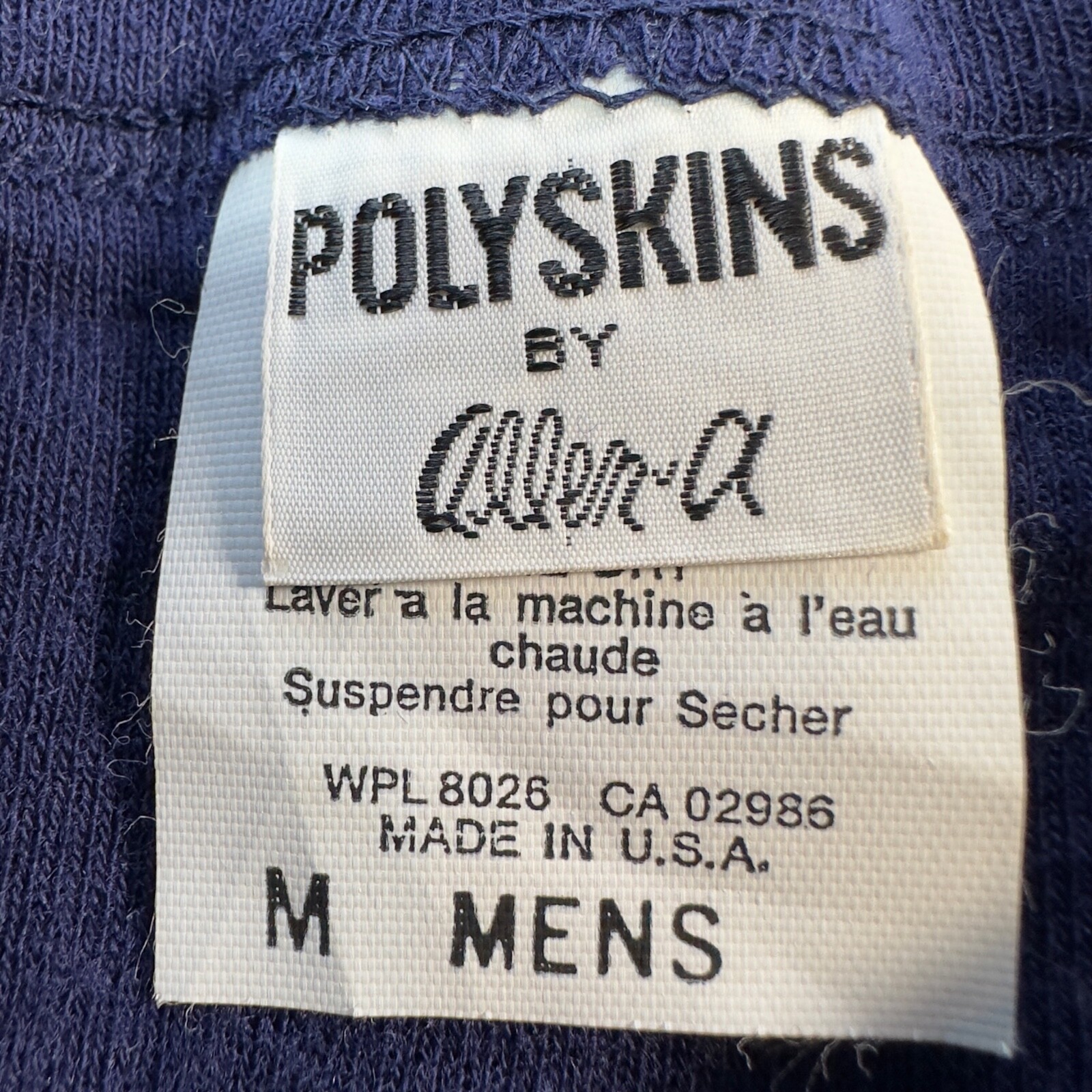 Polyskins Shirt Mens Medium Purple Long Sleeve Ribbed Cuffs By Allen A Made USA