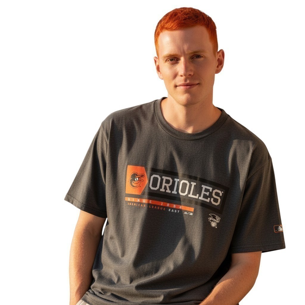 Majestic Baltimore Orioles MLB Baseball Men&rsquo;s XL Gray T-Shirt NWOT Since 1954