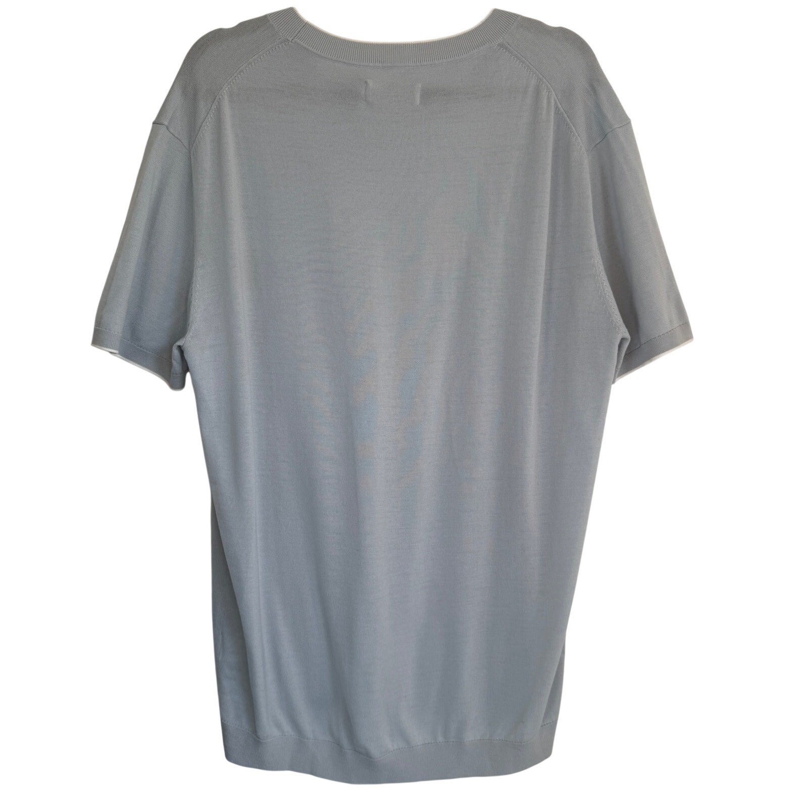NWT Collars & Co Men&rsquo;s 2XL Premium Wool Cotton Knit Shirt Blue Gray Contrast SS