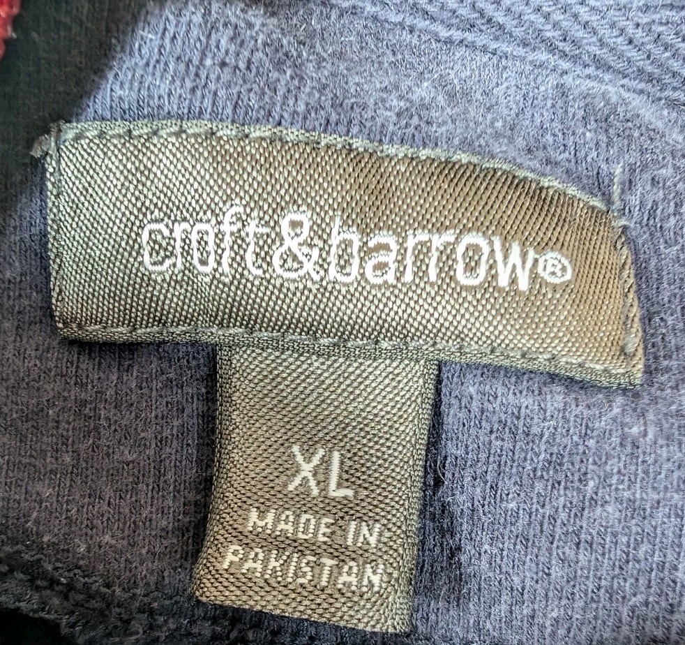 Vintage 90s Croft&Barrow American Flag Crewneck Sweatshirt Navy Blue Mens XL USA