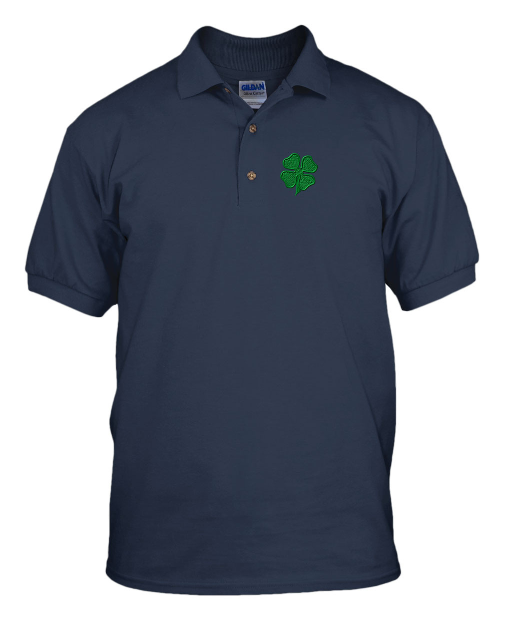 FOUR LEAF CLOVER Embroidery Embroidered Unisex Adult Golf Polo Shirt