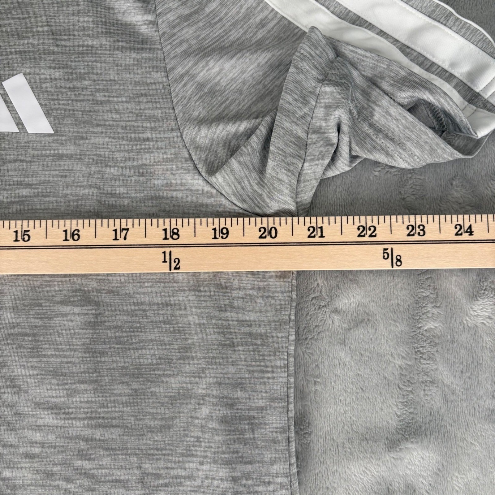 Adidas Climacool Mens Medium Grey Heather 3-Stripe Short Sleeve Training T-Shirt