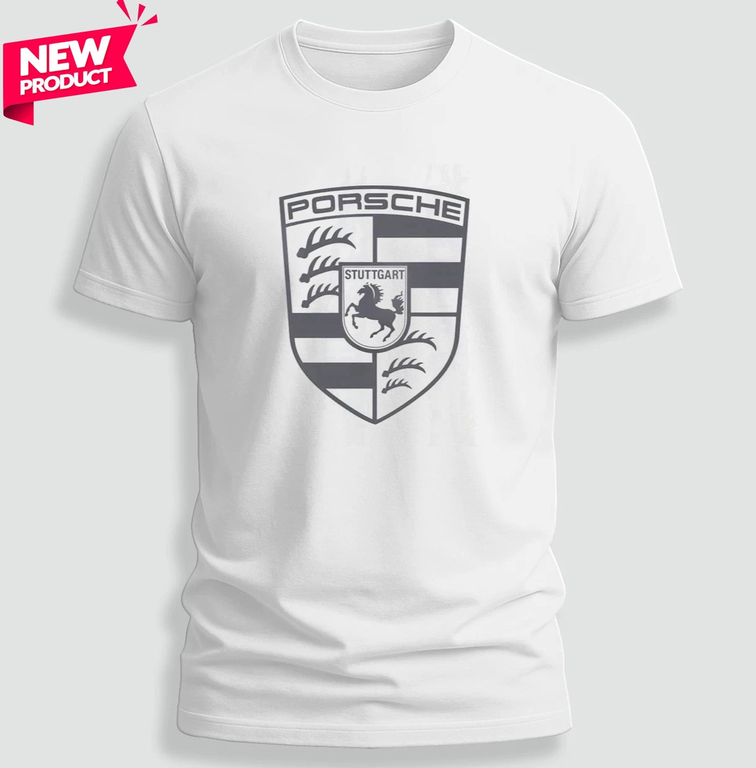 Stuttgart Crest Blacked Out Automotive Porsche Streetwear Unisex T Shirt