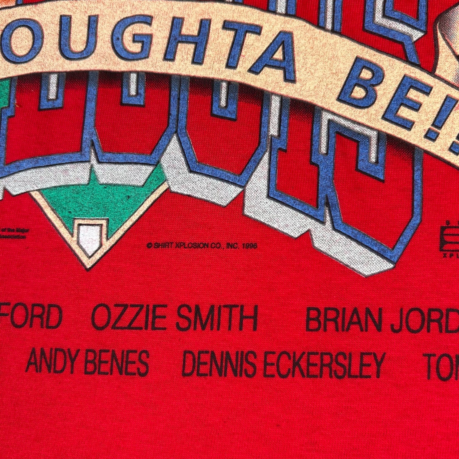 Vintage St Louis Cardinals Series Business T-Shirt Mens Large 1996 Graphic MLB