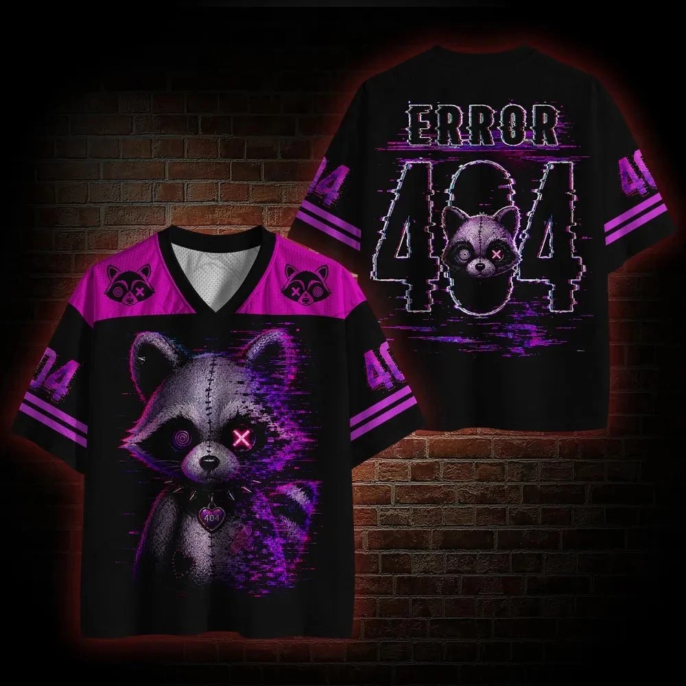 2026 Gothic Horror Racoon Jersey Breathable Polyester Cute Horror T-Shirt