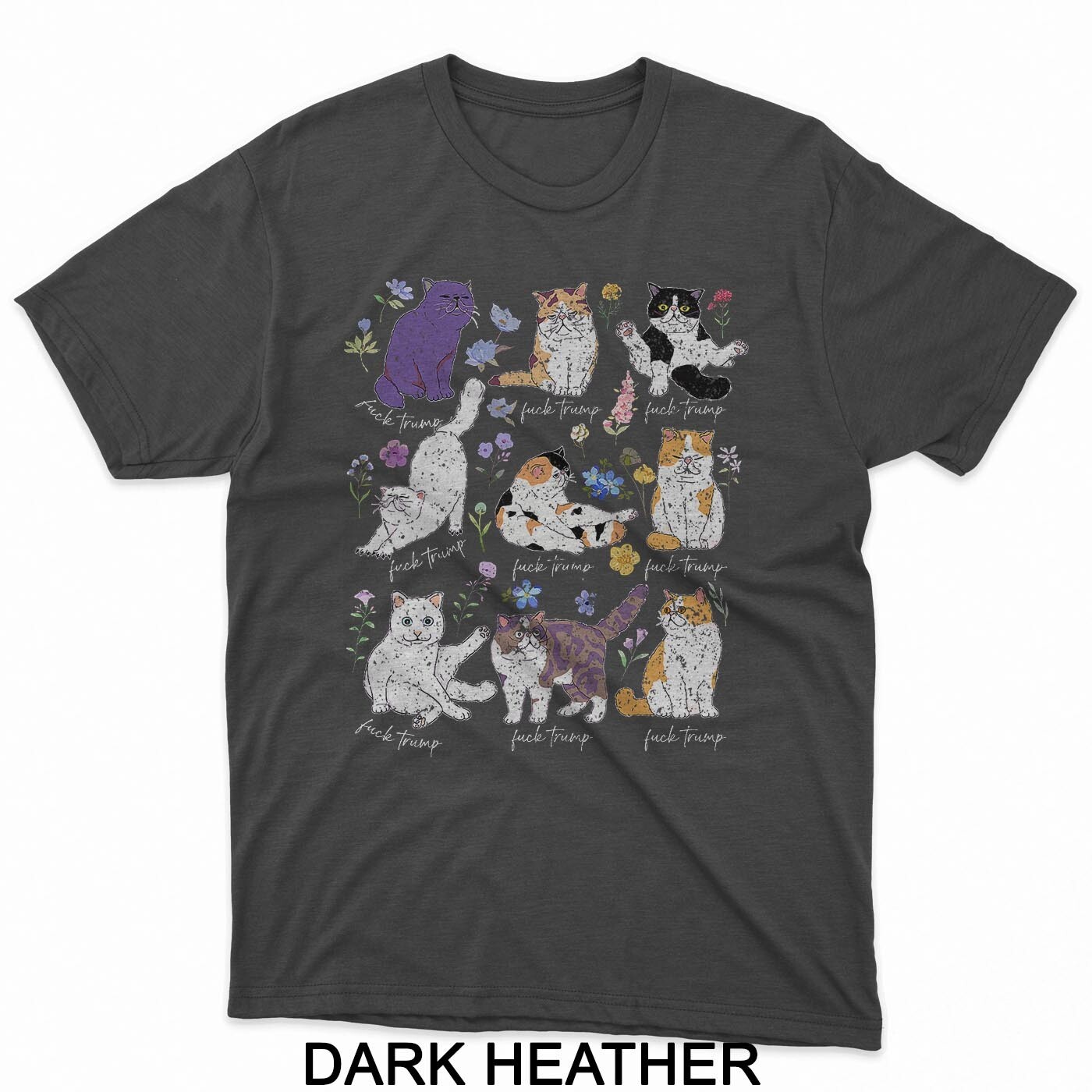 Subtle Anti-Trump Cat Floral Not My President Resist Protest T-Shirt