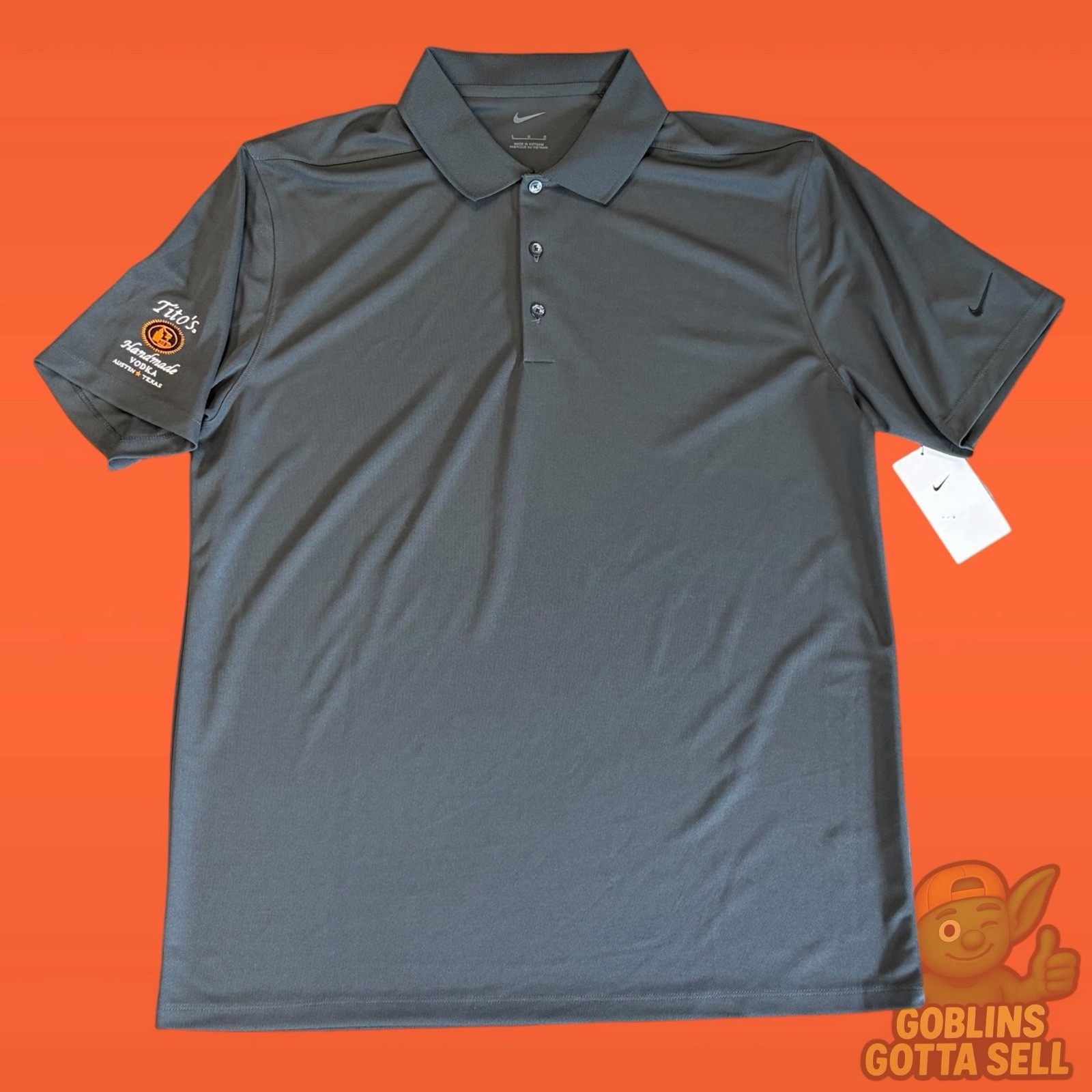 NWT Nike Tito’s Vodka Austin Texas Polo Golf Shirt Mens Size L DC1963-060