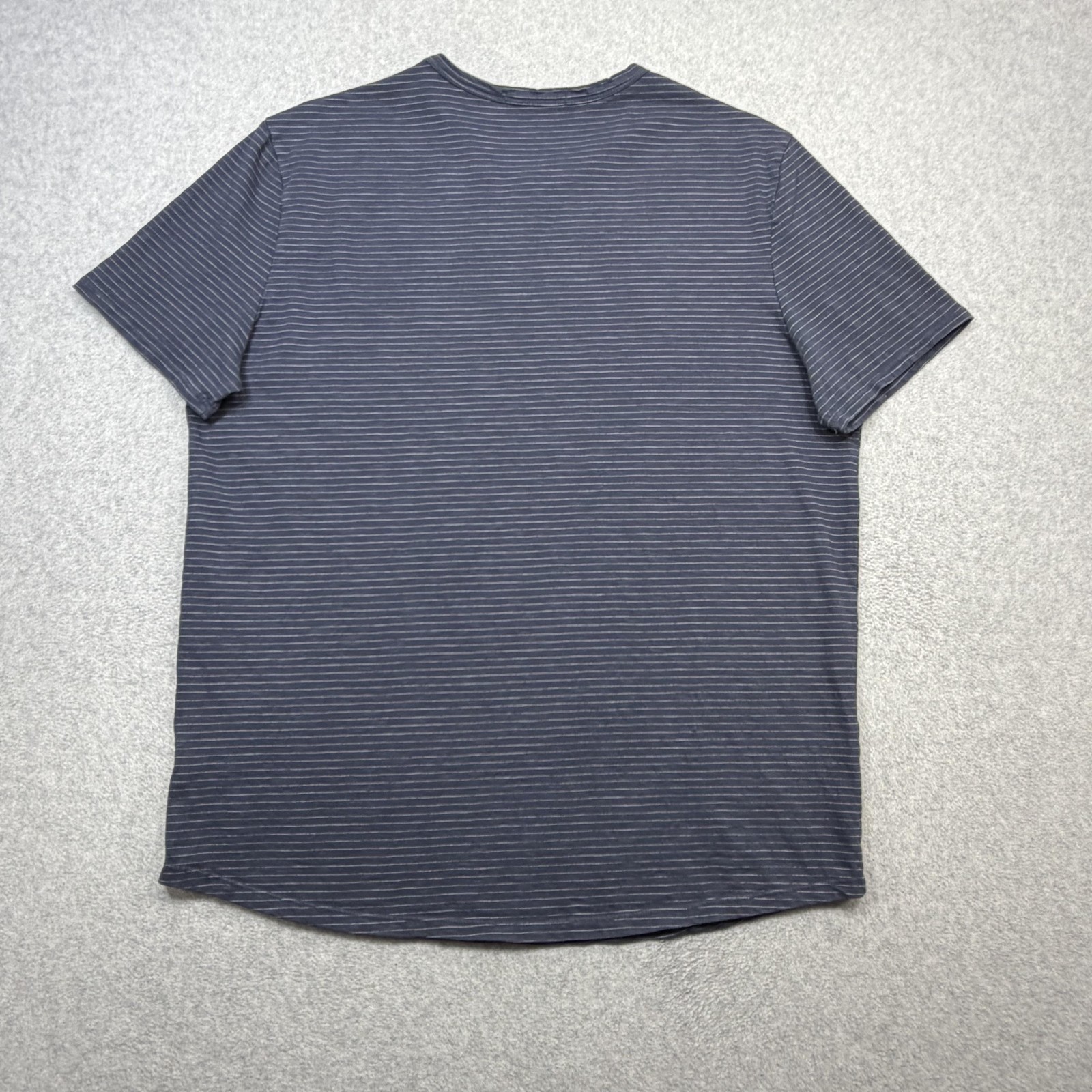Marine Layer Signature Crew Tee Shirt Mens Medium Blue Striped Made USA Casual