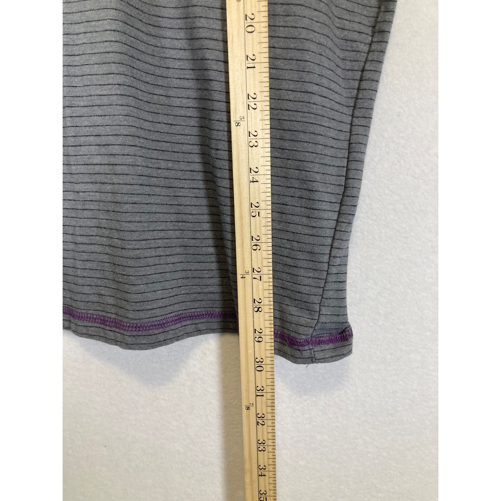 Skater Grunge Modern Culture Men Large Grey Purple Striped Contrast Henley Shirt