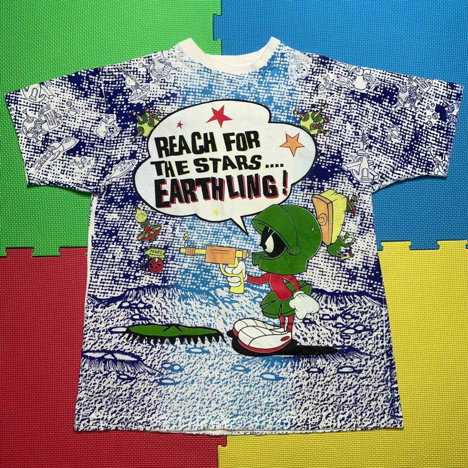 Vintage 1993 Marvin The Martian t-shirt single stitch all over print Warner Bros