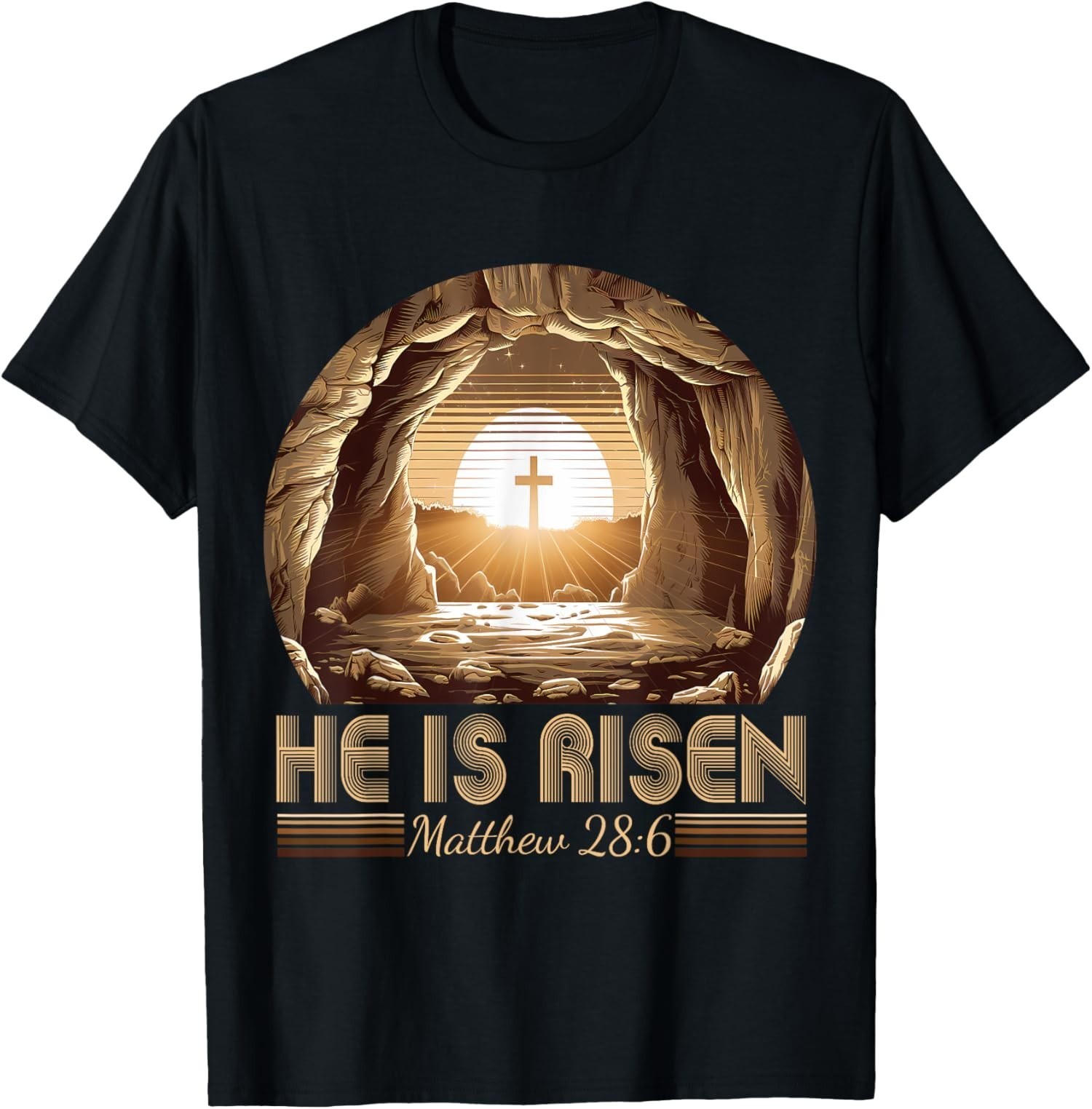 Easter Day Christian He Is Risen Jesus Empty Tomb Unisex T-Shirt