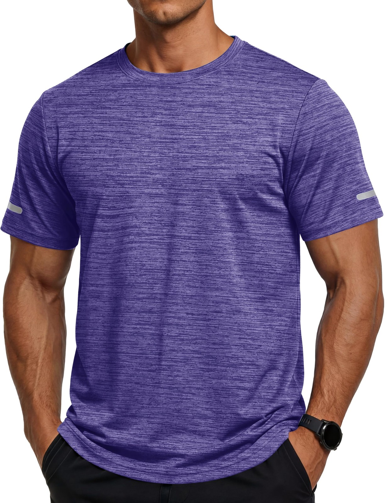 Men&rsquo;s Workout Short Sleeve Shirts Quick Dry Athletic Gym Running Crewneck T-S…