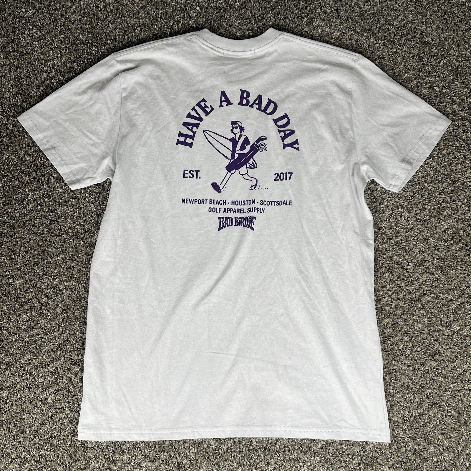 Bad Birdie Bad Day Graphic Tee Golf Men’s Size Large in Lilac NEW