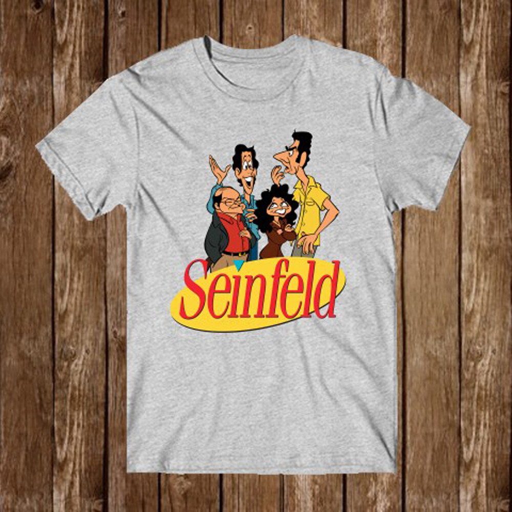 Seinfeld Cartoon Cast Men&rsquo;s Grey T-Shirt Size S-5XL