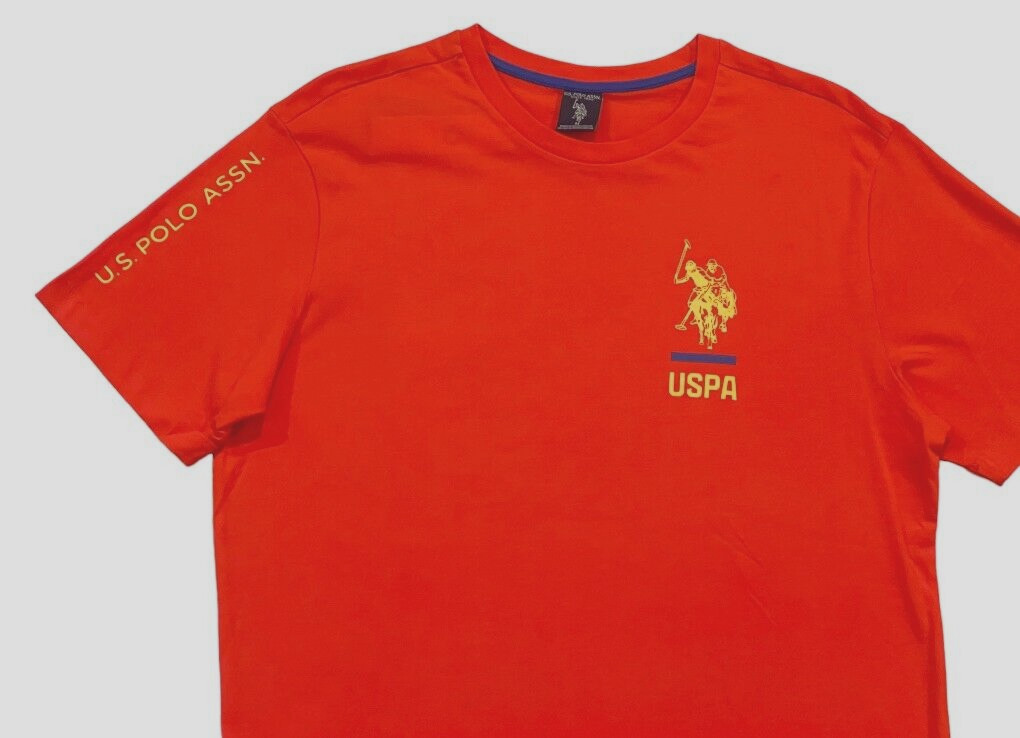 Men US Polo Assn Big Player USPA Logo Short Slev. Crewneck Classic Tee T Shirt M