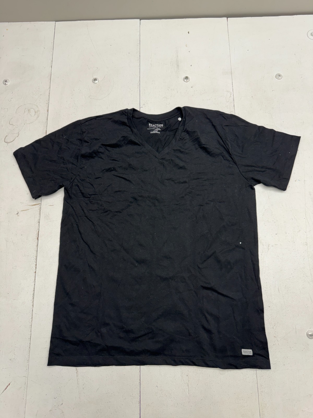 Kenneth Cole Reaction Solid Black Basic Casual Short Sleeve T Shirt Mens Size L