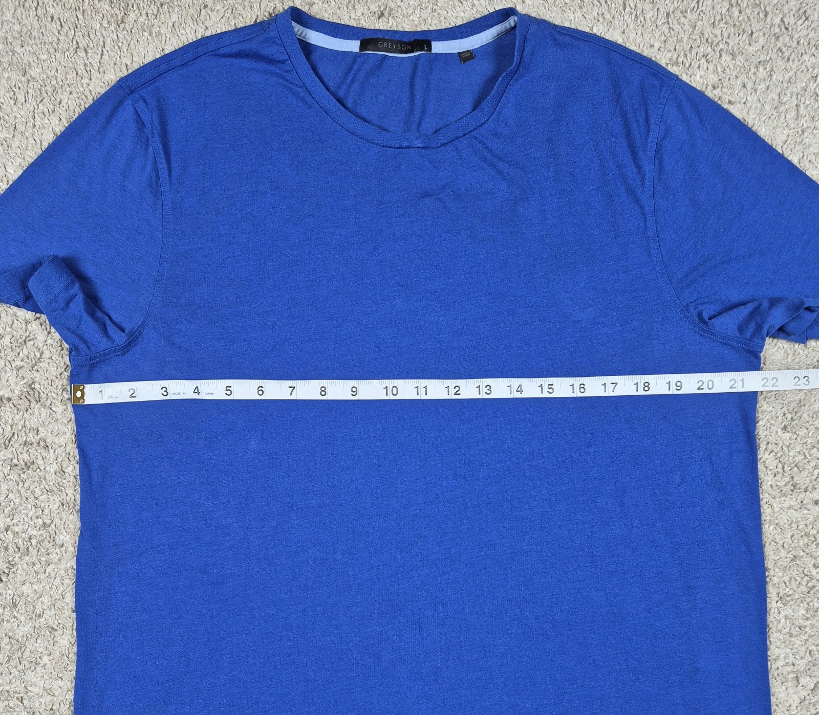 Greyson Mens Performance Tshirt Size Large Blue Short Sleeve Flex Logo