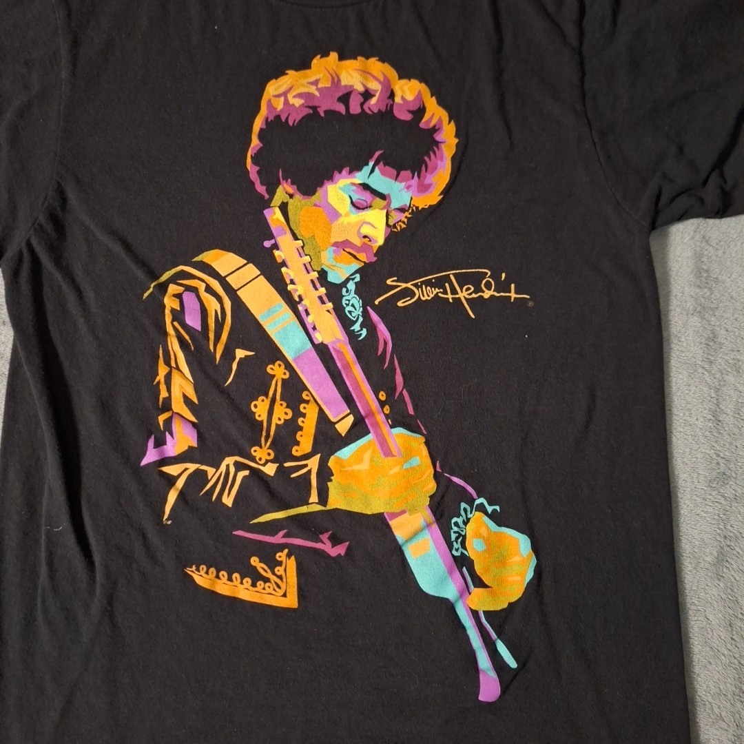 Hendrix Jimi Hendrix Multicolor Graphic Black Short Sleeve T-Shirt Size Small