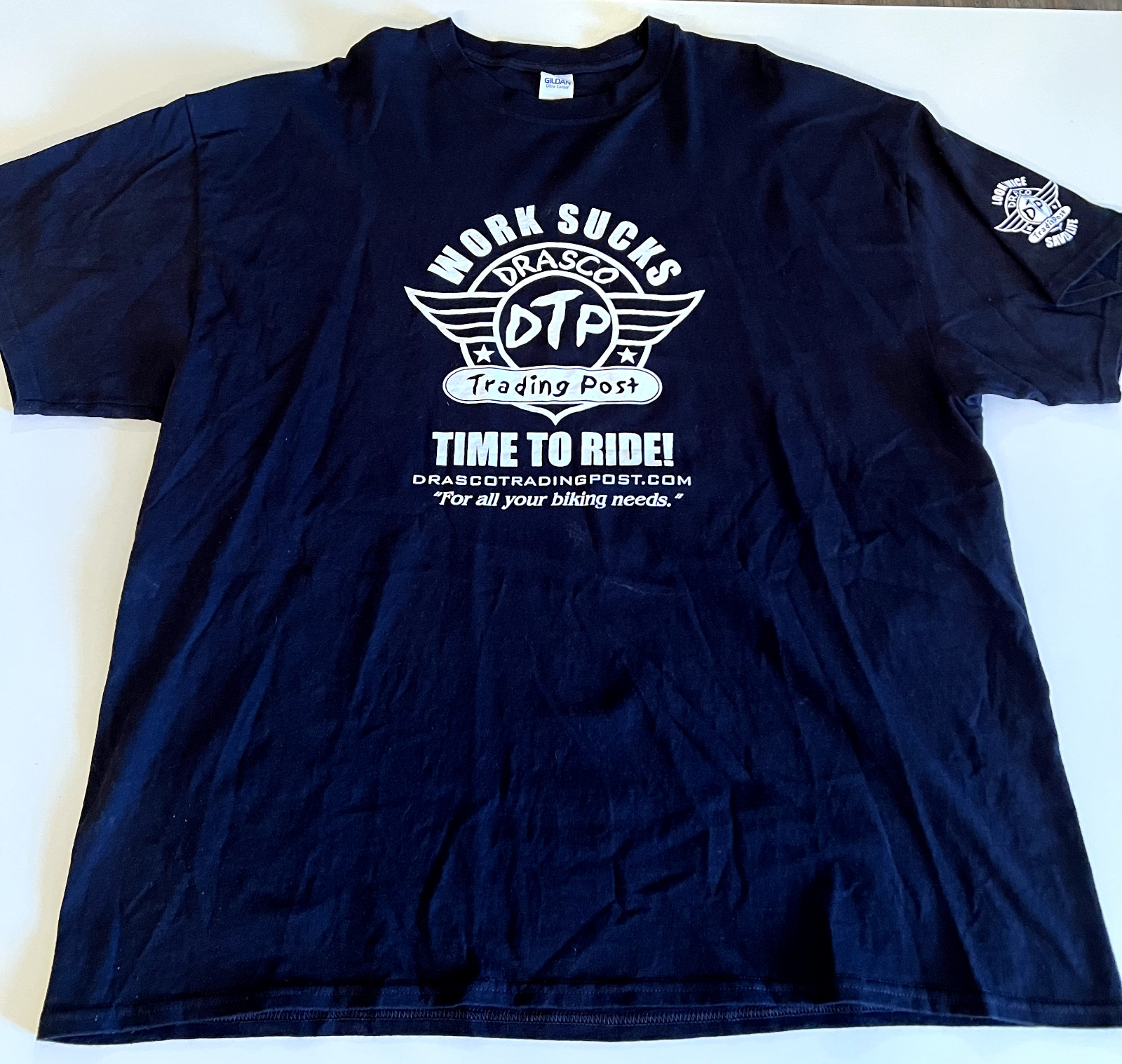 Men&rsquo;s Drasco Trading Post « Work Sucks » Time To Ride Motorcycle T-Shirt XL Black