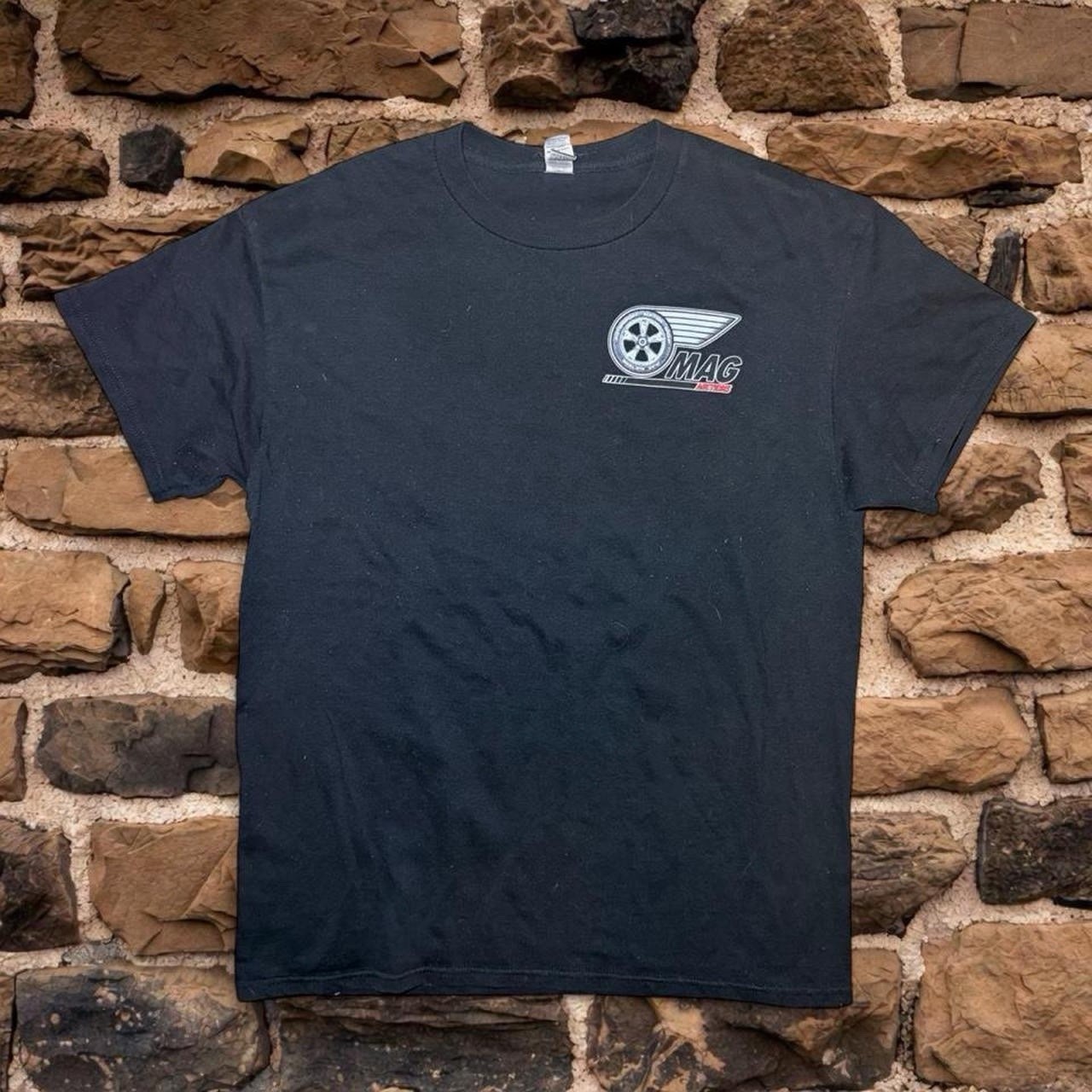 Men’s Black T Shirt Mag Auctions Automotive Car Size M Racing Cars Sports Y2K