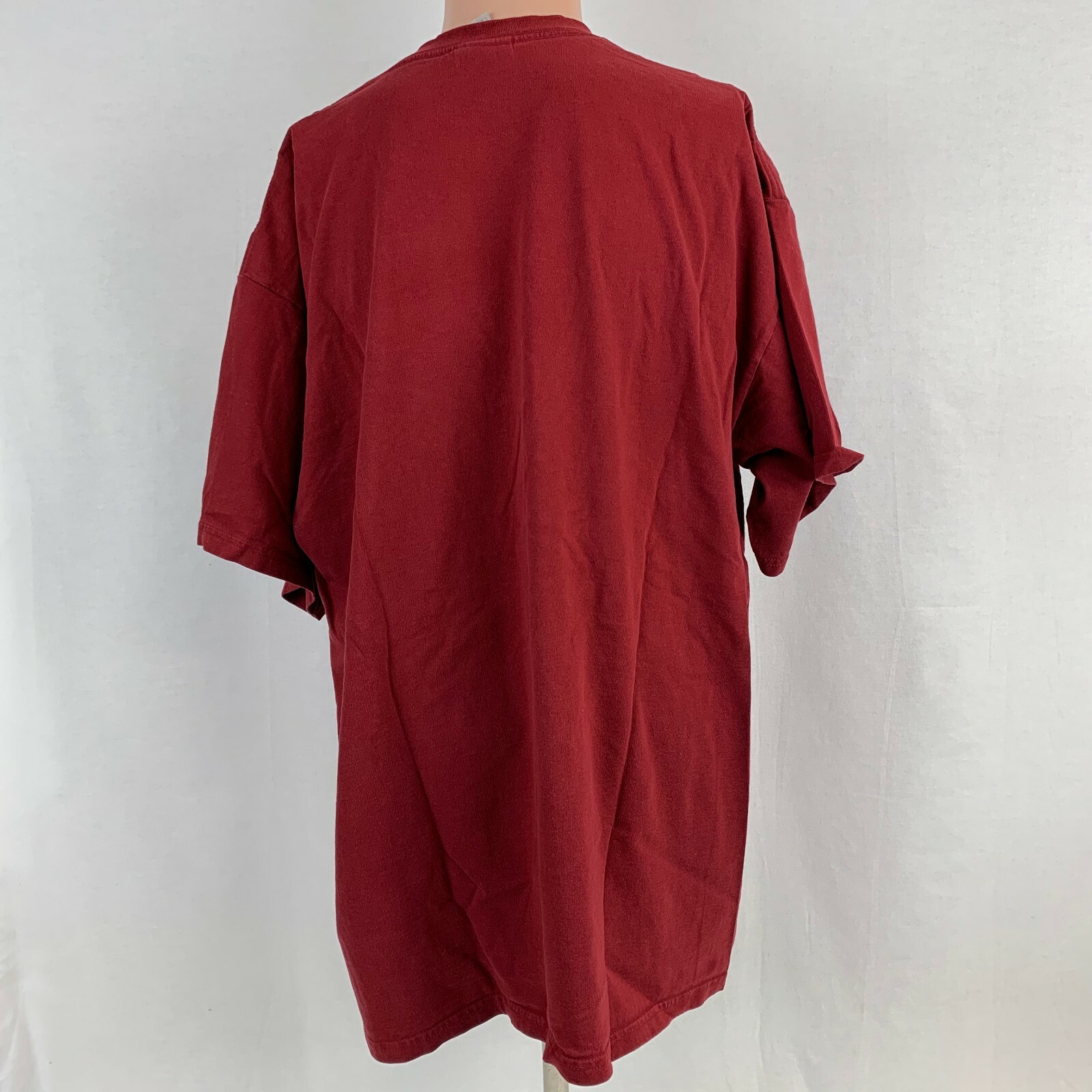 Nike Glossy Gold Swoosh Logo T Shirt Vintage 90s Red Grey Tag Size XL