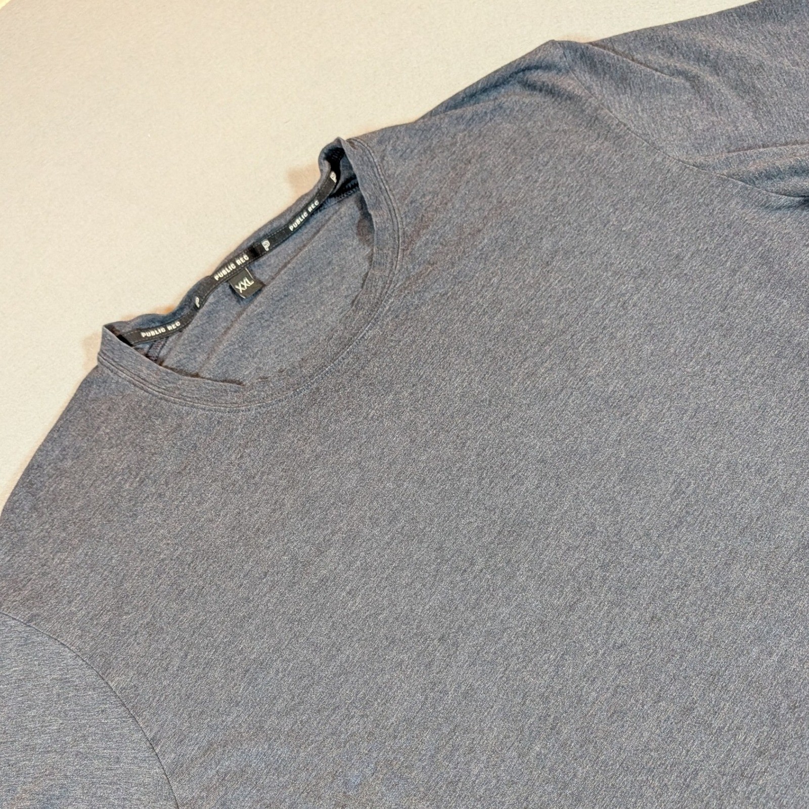 Public Rec Mens Gray Heathered Crew Neck Short Sleeve T Shirt XXL Pima Cotton