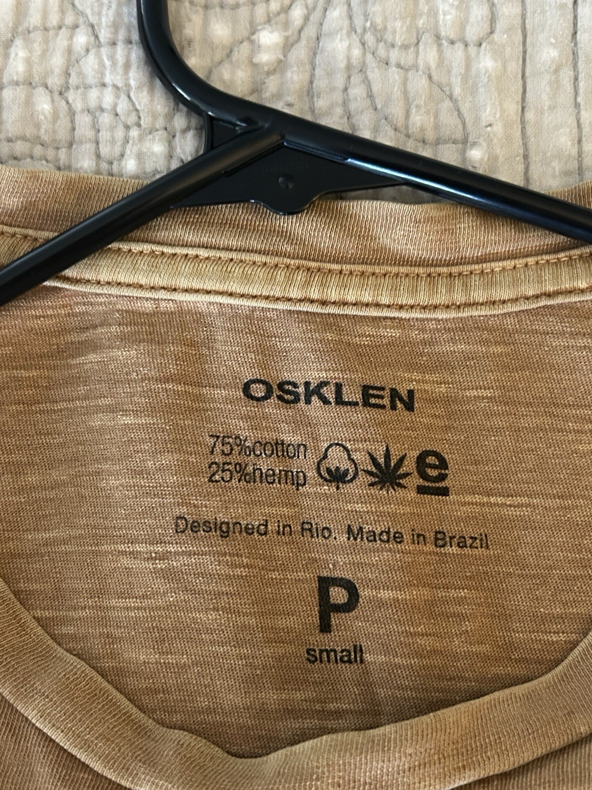 Osklen T-shirt P Small Skier Light Brown Cotton/ Hemp
