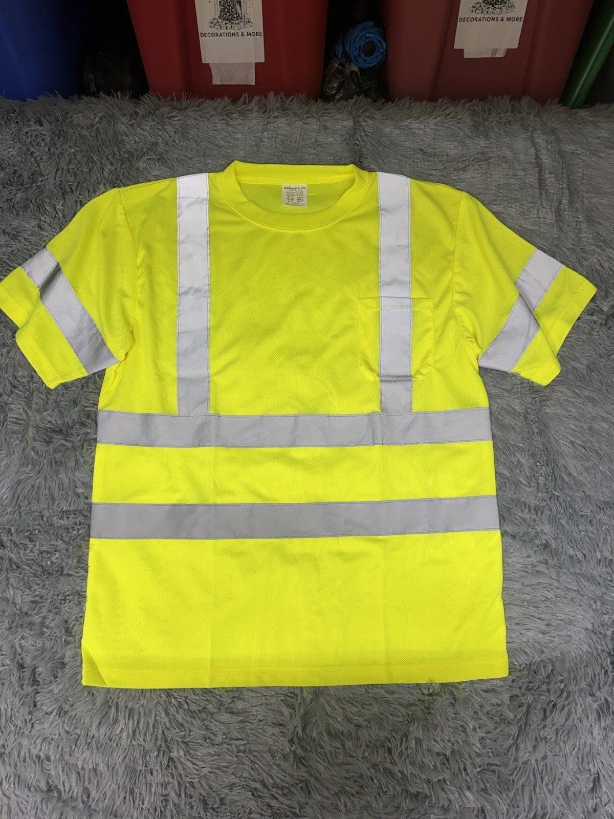 Class 3 Reflective Safety Yellow XL T-Shirt HIGH VIZ Safe Wear Pocket