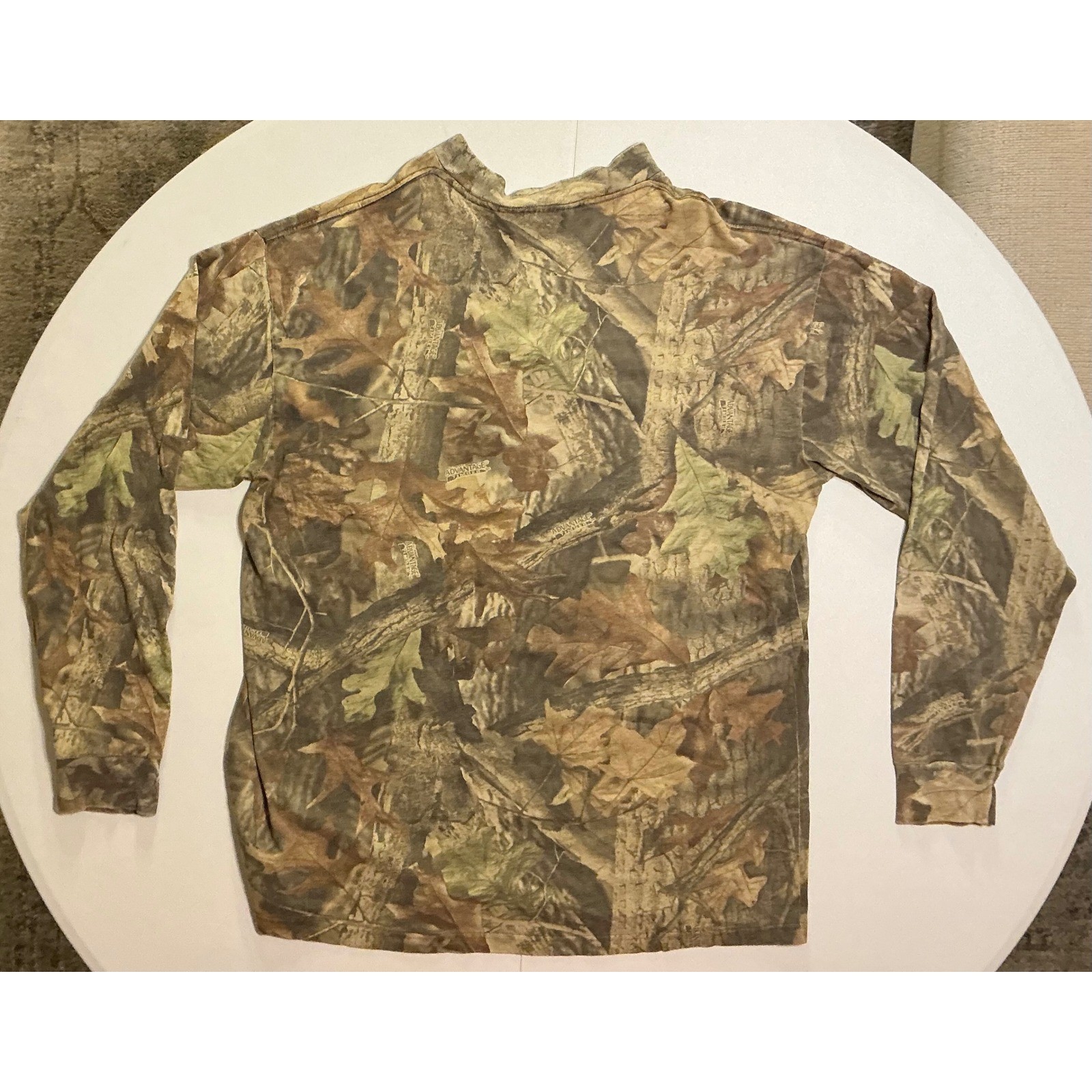 VTG RedHead Advantage Timber Camo Henley XL Thrashed Distressed Hunting Shirt