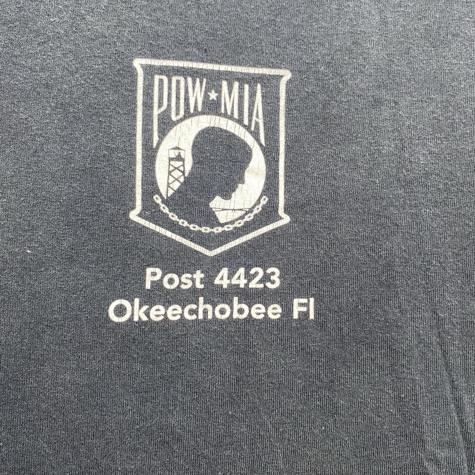 American Veteran Post 4423 POW MIA T-shirt Men’s L Soldiers Usa Flag Eagle