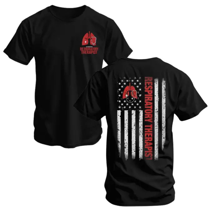 Respiratory Therapist Pride Graphic T-Shirt Patriotic Medical