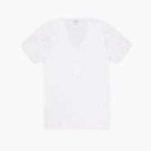 Sunspel England Mens XL White Cotton Cellular Mesh Deep V-Neck T-Shirt Knit Top