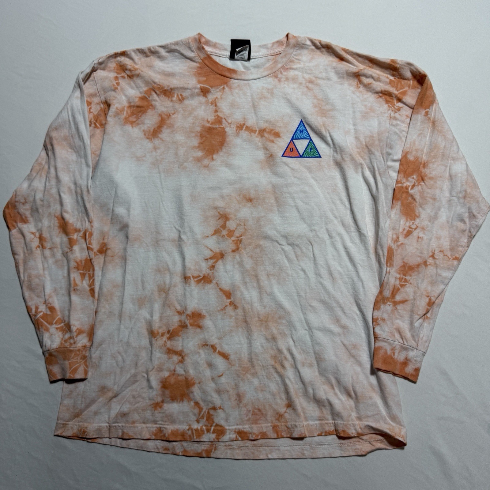 HUF Worldwide Triple Triangle Crystal Wash Long Sleeve Tee XL Skull Skate
