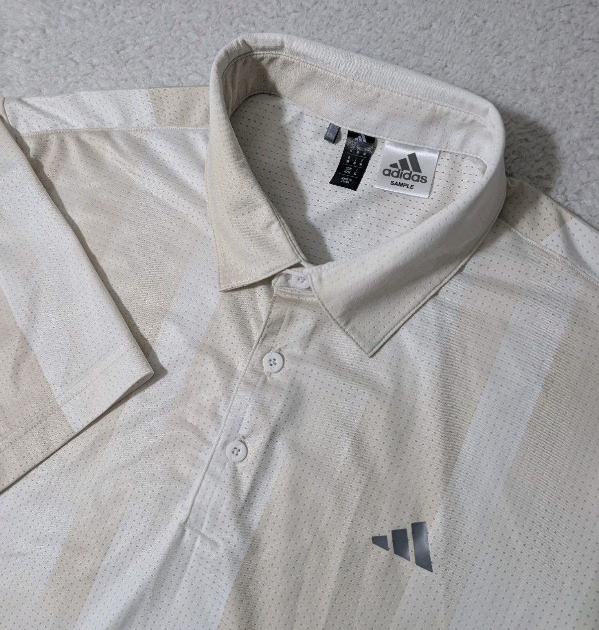NEW Adidas Ultimate 365 Mesh Radiant Polo Shirt White/Alumin JL5283 Sample