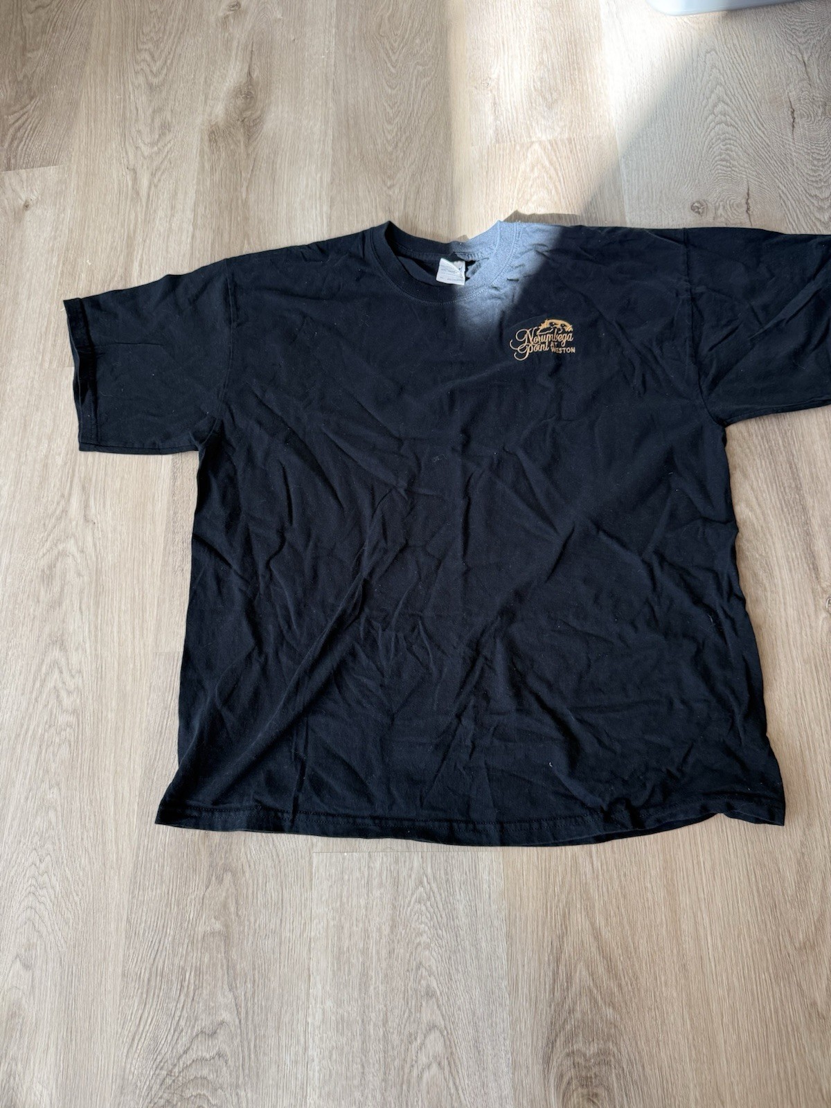 Gildan Black T Shirt Mens L Nicaragua Pond Weston Logo Cotton Tee