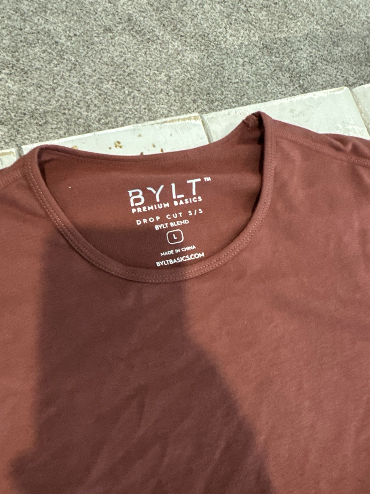 Lot of 3 BYLT Premium Basics T Shirt Mens Large Drop Cut S/S Lux Curved Hem
